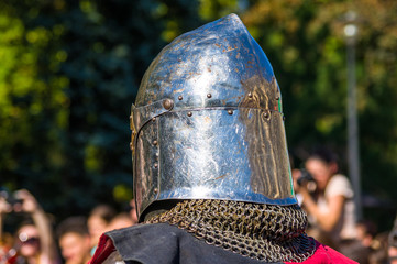 Knight's armor for historical reconstructions, close up