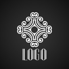 Fototapeta premium Beautiful emblem, badge for template logo in modern art deco style