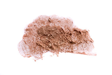 Make-up foundation bb-cream smudge powder creamy white isolated background.