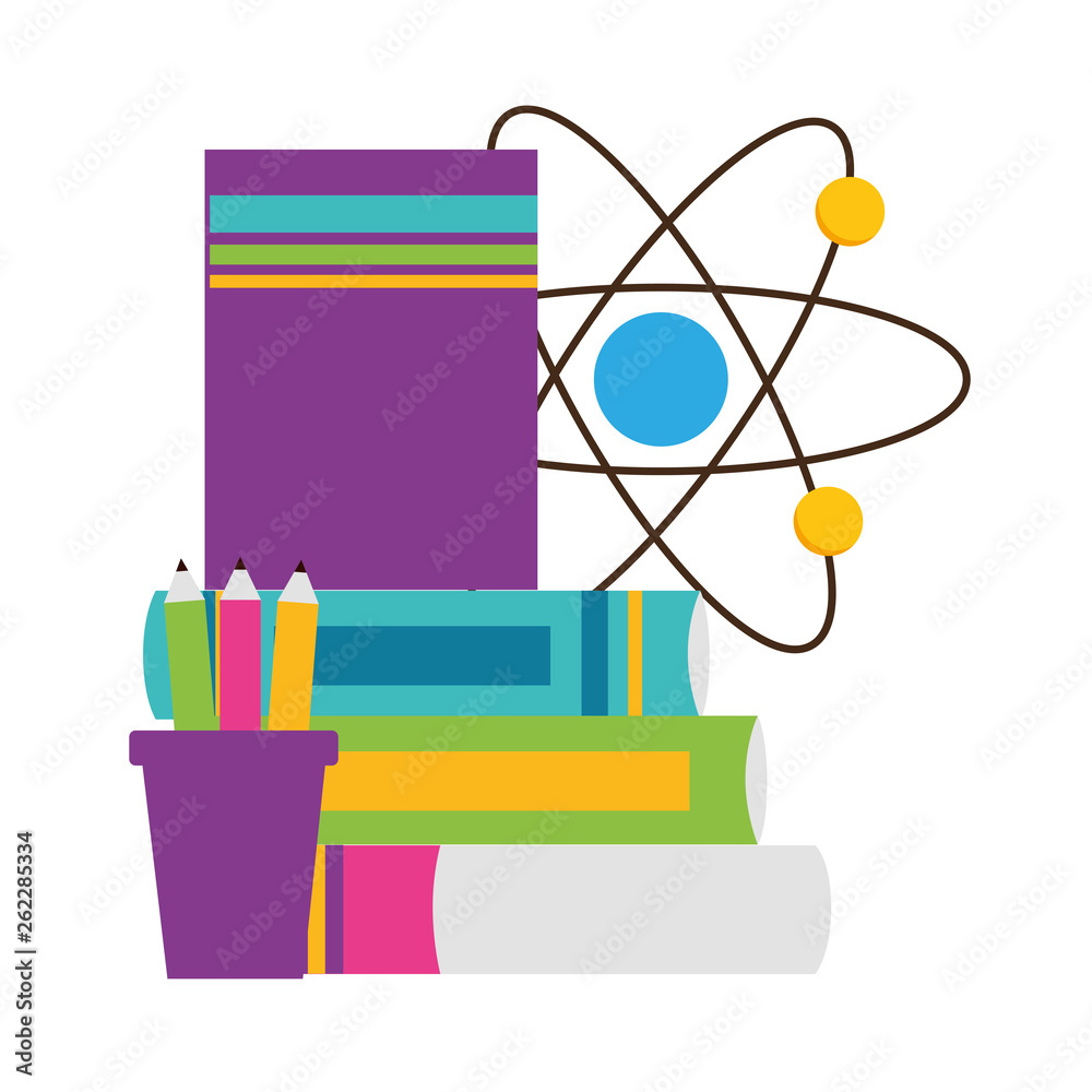 Wall mural school science books molecule