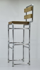 Unique handmade metal pipes bar chair