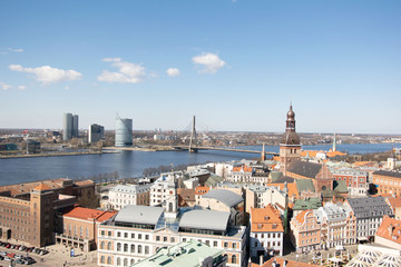 Top view of the old Riga, Latvia 13 April 2019