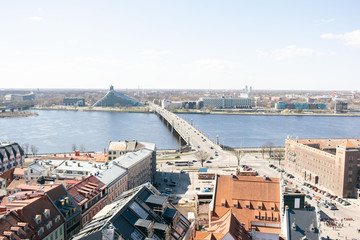 Top view of the old Riga, Latvia 13 April 2019
