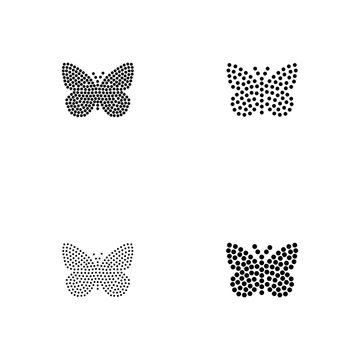 3 Inch Wide Vector Butterfly-shaped Blackline For Rhinestones Or Rhinestuds