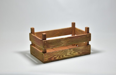 Handmade wooden crates in various colours