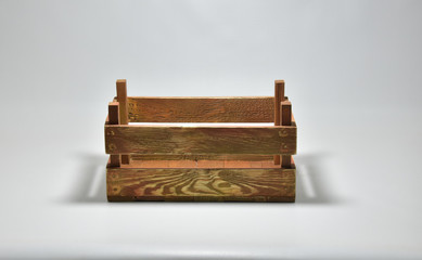 Handmade wooden crates in various colours
