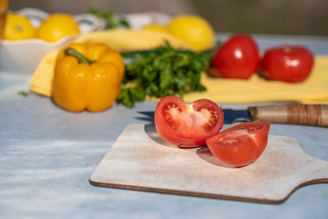 The process of cooking vegetables salad