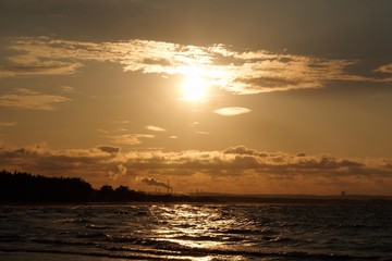 Zachód słońca nad morzem - Polska, Gdańsk, Górki Zachodnie