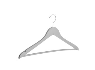 Empty hanger on white background. Wardrobe accessory