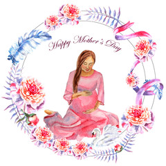 Watercolor greeting card Mother's day