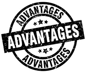 advantages round grunge black stamp