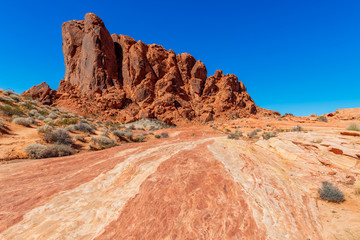 Rock formations in Valley of Fire State Park, Nevada USA