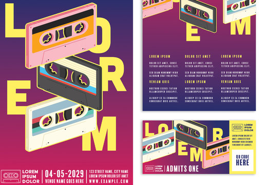 Event Promotion Pack with Yellow Geometric Graphic Accents