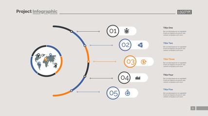 Five Steps Slide Template © SurfupVector
