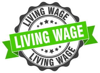 living wage stamp. sign. seal