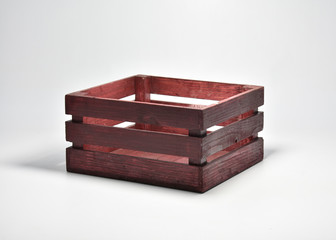 Handmade wooden crates in various colours