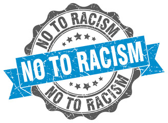 no to racism stamp. sign. seal
