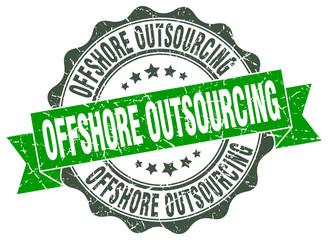offshore outsourcing stamp. sign. seal
