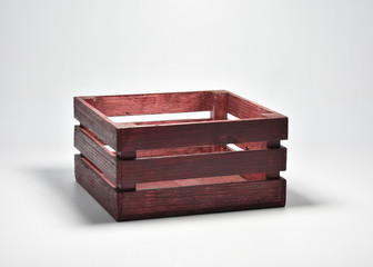 Handmade wooden crates in various colours