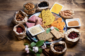 Healthy eating, healthy organic food, diverse vegetarian - vegan food