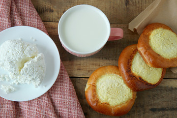 breakfast with cheesecake and milk