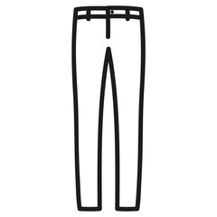 Men's pants outlined icon in white background