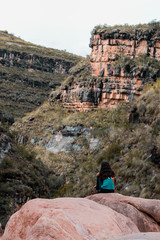 YOUNG GIRL LOST TORO TORO BOLIVIA Grand Canyon - gran cañón en el altiplano BOLIVIANO