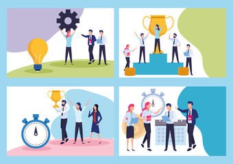 Fototapeta premium Business coworkers cartoons
