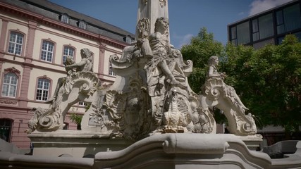 St. George's Fountain (Georgsbrunnen),The fountain was built in the beautiful Rococo style., Trier, Germany, europe, July 2018