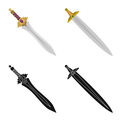 Isolated object of game  and armor  logo. Set of game  and blade  stock symbol for web.