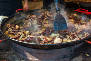 cooking in pan