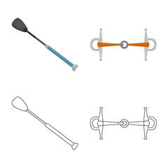 Vector illustration of equipment and riding sign. Set of equipment and competition stock symbol for web.
