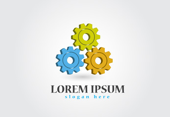 Gears logo vector design