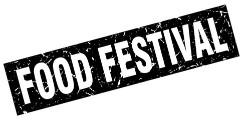 square grunge black food festival stamp