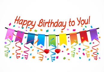 Birthday party  celebration confetti colorful vector