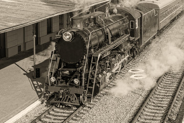 Old steam locomotive.