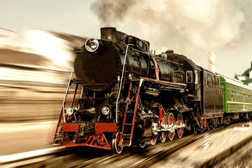 Old steam locomotive.