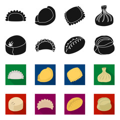 Vector illustration of products  and cooking logo. Collection of products  and appetizer vector icon for stock.