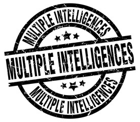 multiple intelligences round grunge black stamp