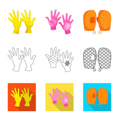 Vector illustration of silhouette and safety icon. Collection of silhouette and comfort stock symbol for web.