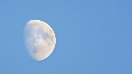 moon in the blue sky
