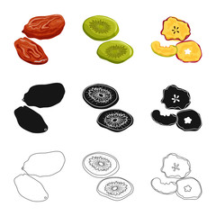 Vector illustration of food  and raw  logo. Set of food  and nature   stock vector illustration.