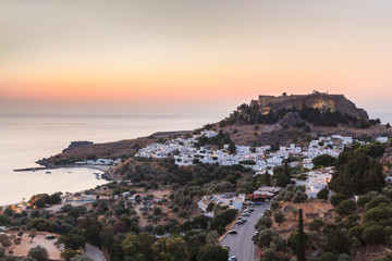 Fototapeta premium Lindos Castle and village, Greece