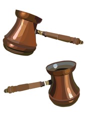 a two cezve realistic vector art on a white background