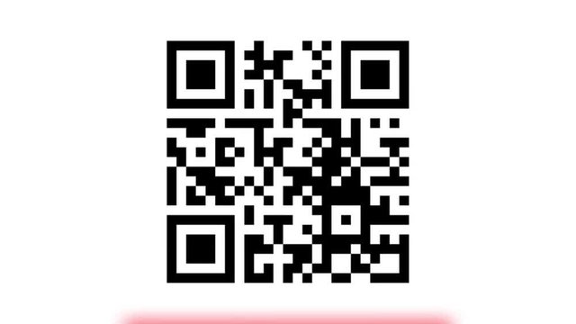 Qr code scanning technology, digital decryption concept, on white background