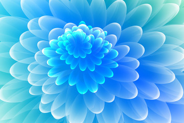 Abstract Blue and White Background. Colorful Flower. Raster Illustration