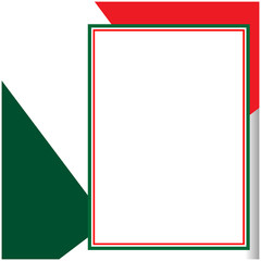 Italian flag frame card with empty space for your text.