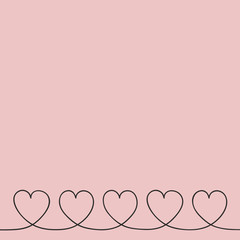 Empty background with hand drawn hearts - Valentine's Day, Mother's Day and Women's Day concept. Vector