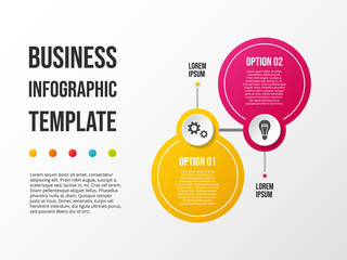 Colorful chart with business symbols - infographic template. Vector