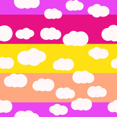 Clouds bright colors seamless pattern vector